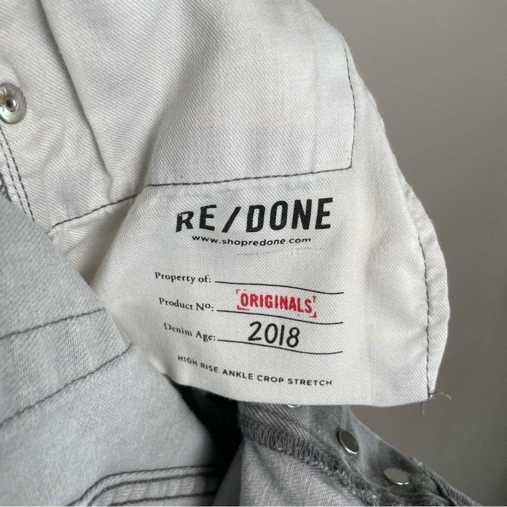 Re/Done Camo High Rise Ankle Crop Stretch Jeans - Picture 8 of 10